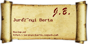 Jurányi Berta névjegykártya